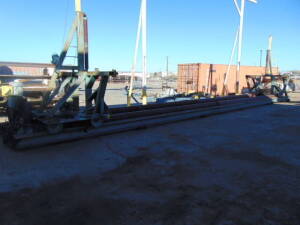 POWER FIT-UP ROLL, CUSTOM, 8” dia. tubular steel rolls, 36' long, hyd. drive system, 40” roll centers, steel skid mtd., bulkhead clamping system w/adj. end length