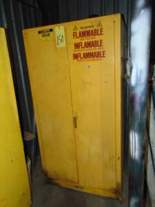 FLAMMABLE MATERIAL STORAGE CABINET, JUST-RITE, 60 gal. cap.